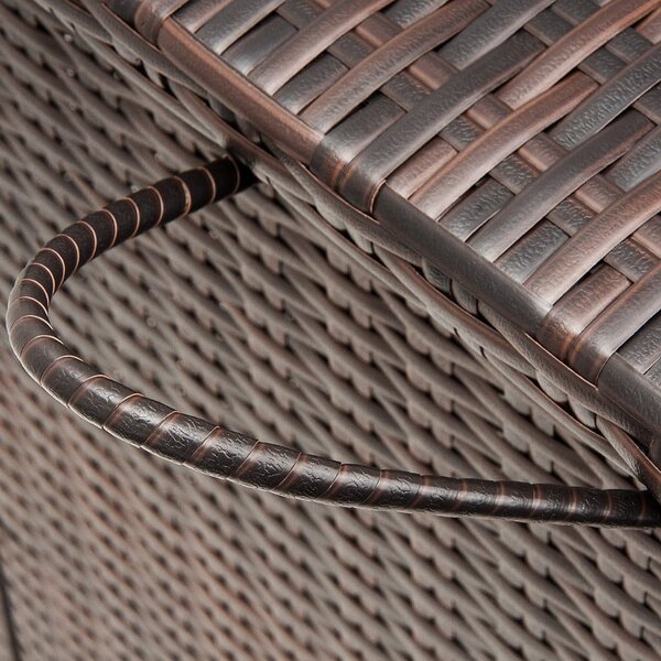 Ladă de depozit pentru grădină, polyrattan, maro, 117 x 53 x 60 cm