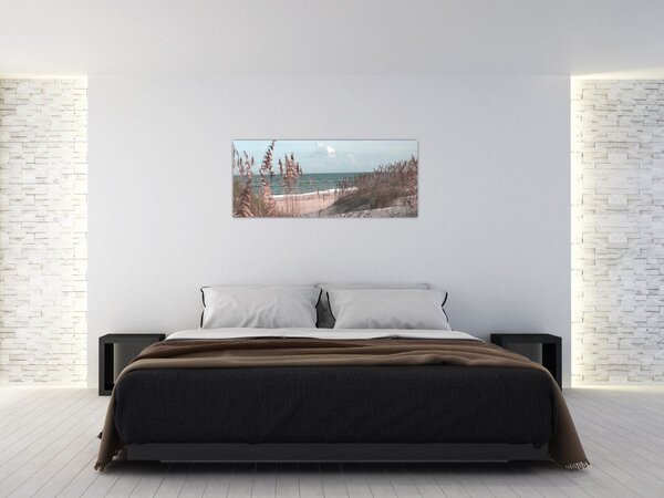 Tablou - Plaja roz (120x50 cm)