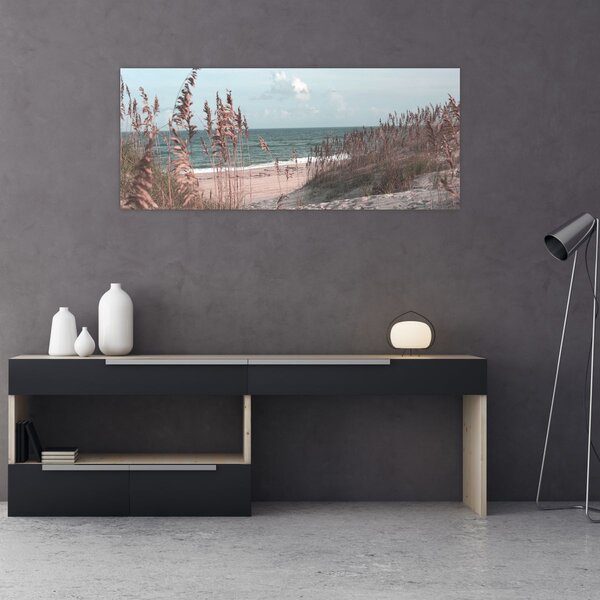 Tablou - Plaja roz (120x50 cm)