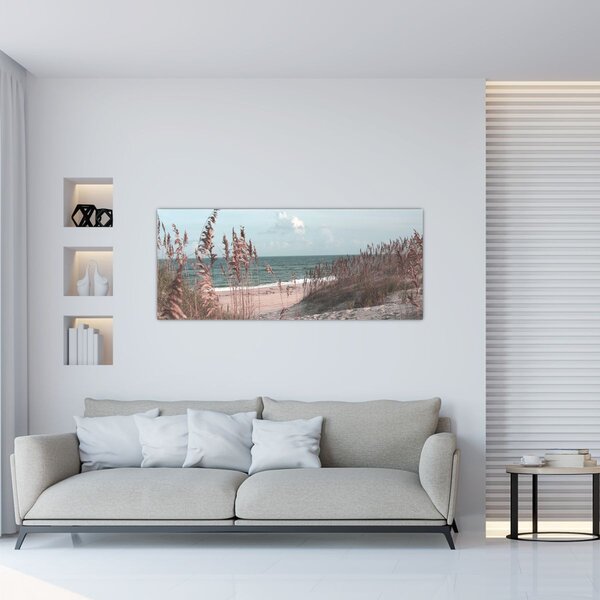 Tablou - Plaja roz (120x50 cm)