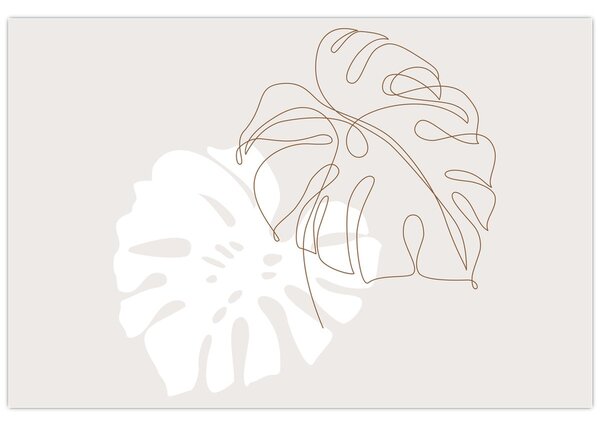 Tablou - Linia de artă monstera N⁰2 (90x60 cm)
