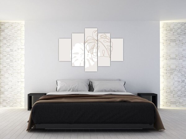 Tablou - Linia de artă monstera N⁰2 (150x105 cm)