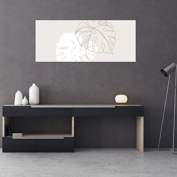 Tablou - Linia de artă monstera N⁰2 (120x50 cm)
