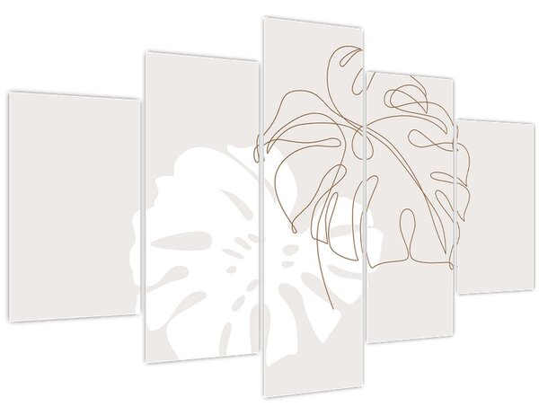 Tablou - Linia de artă monstera N⁰2 (150x105 cm)