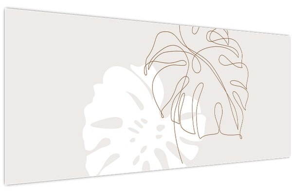 Tablou - Linia de artă monstera N⁰2 (120x50 cm)