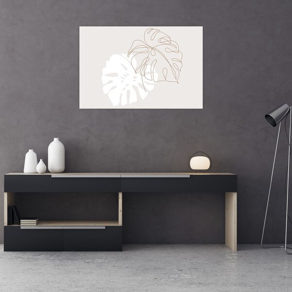 Tablou - Linia de artă monstera N⁰2 (90x60 cm)