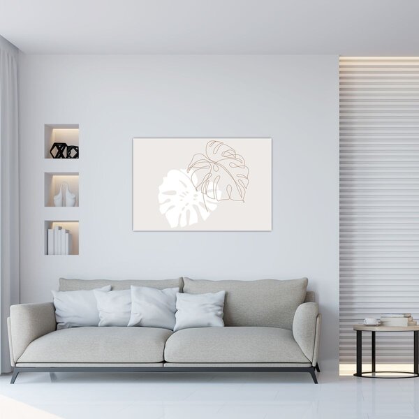 Tablou - Linia de artă monstera N⁰2 (90x60 cm)
