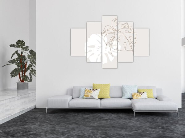 Tablou - Linia de artă monstera N⁰2 (150x105 cm)