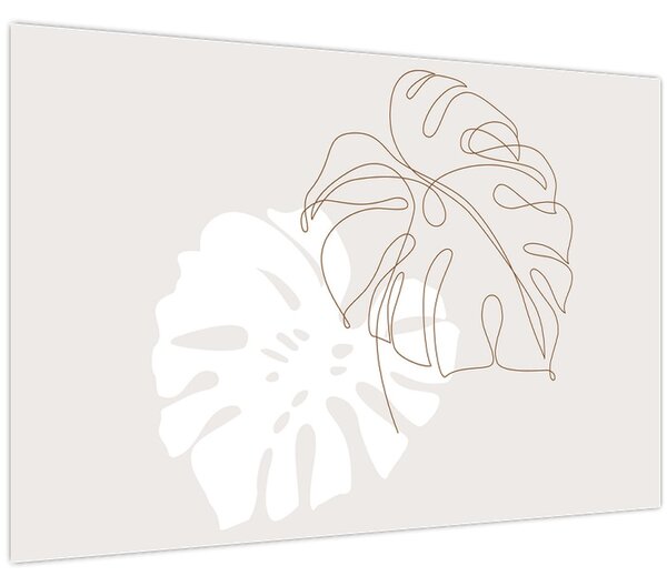 Tablou - Linia de artă monstera N⁰2 (90x60 cm)