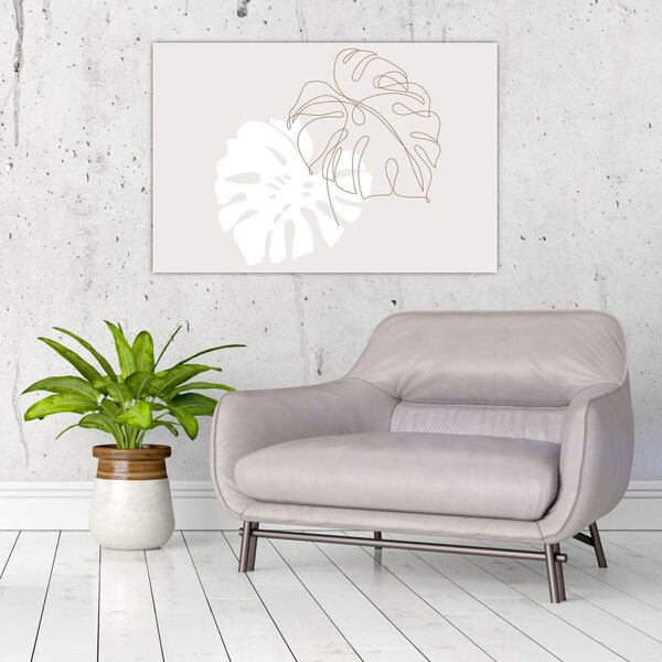 Tablou - Linia de artă monstera N⁰2 (90x60 cm)