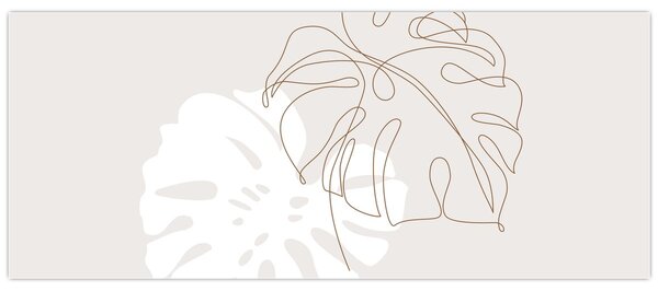 Tablou - Linia de artă monstera N⁰2 (120x50 cm)