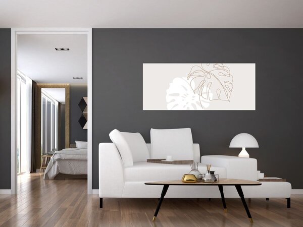 Tablou - Linia de artă monstera N⁰2 (120x50 cm)