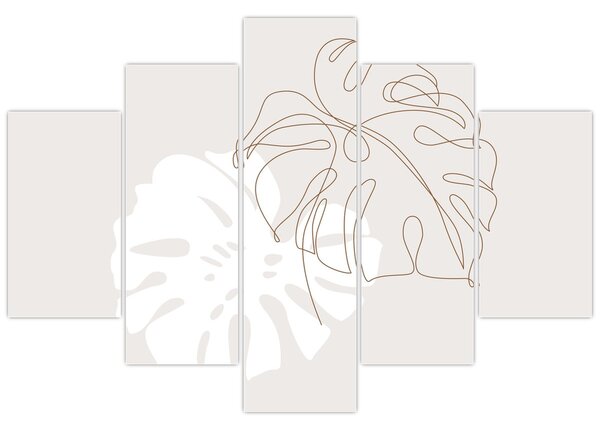 Tablou - Linia de artă monstera N⁰2 (150x105 cm)
