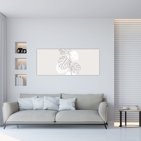 Tablou - Linia de artă monstera N⁰3 (120x50 cm)