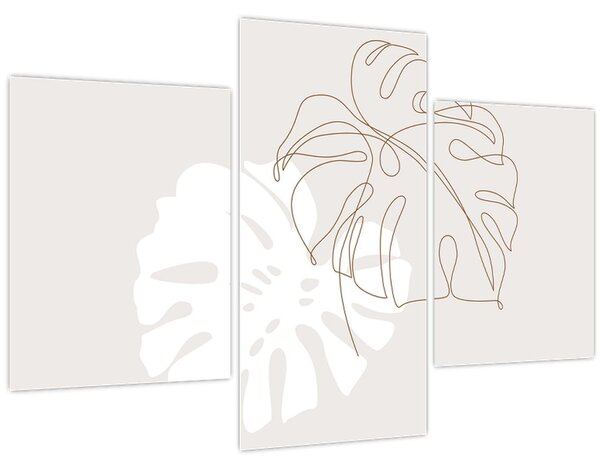 Tablou - Linia de artă monstera N⁰2 (90x60 cm)