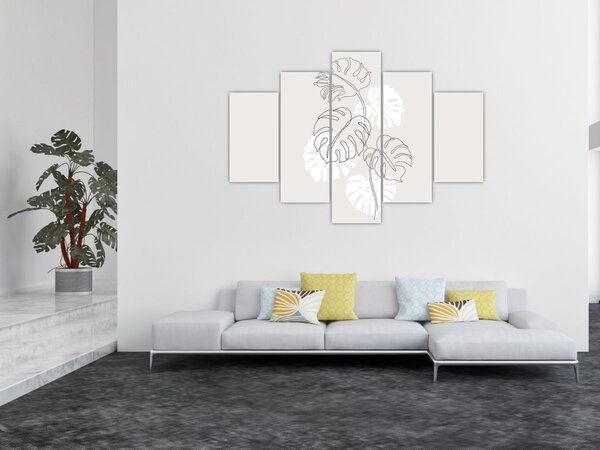 Tablou - Linia de artă monstera N⁰3 (150x105 cm)