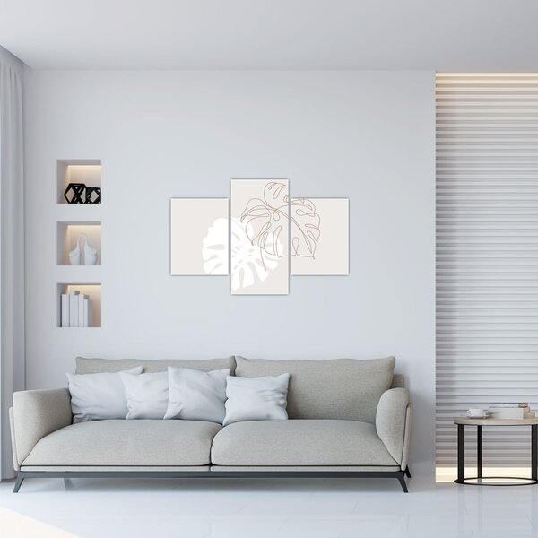 Tablou - Linia de artă monstera N⁰2 (90x60 cm)