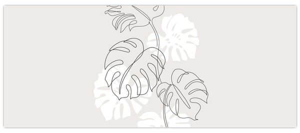 Tablou - Linia de artă monstera N⁰3 (120x50 cm)