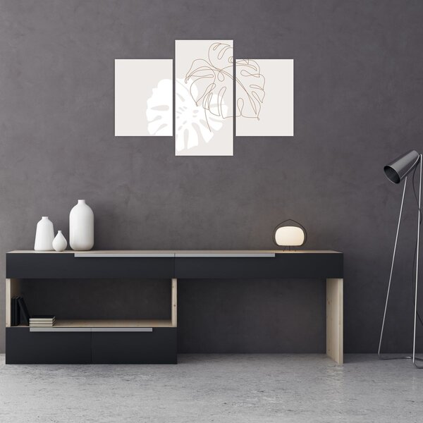 Tablou - Linia de artă monstera N⁰2 (90x60 cm)