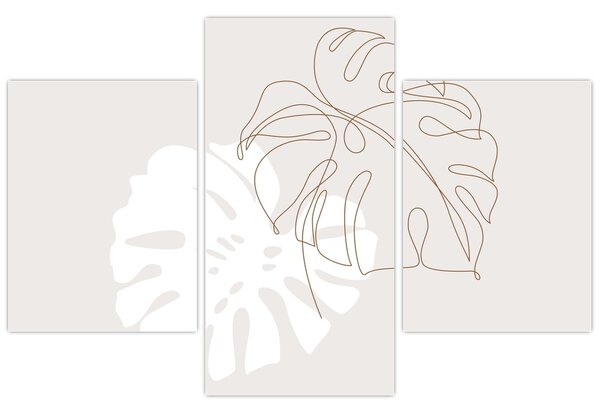 Tablou - Linia de artă monstera N⁰2 (90x60 cm)