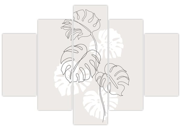 Tablou - Linia de artă monstera N⁰3 (150x105 cm)