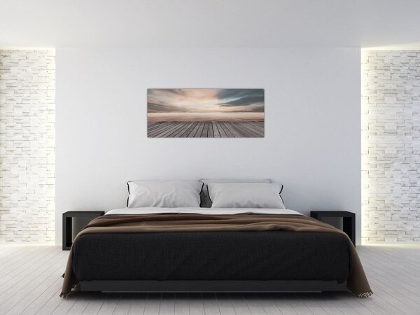 Tablou - Pier la apus de soare (120x50 cm)