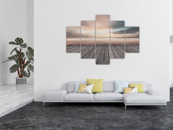 Tablou - Pier la apus de soare (150x105 cm)
