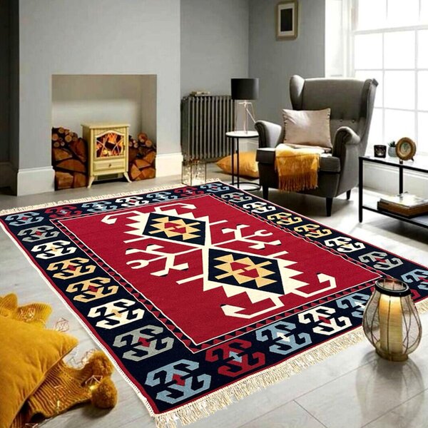 Covor tesut traditional, 60x120 cm, anatolian rosu