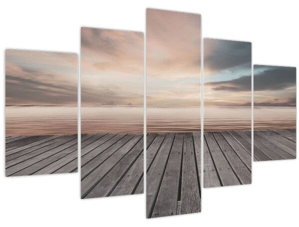 Tablou - Pier la apus de soare (150x105 cm)