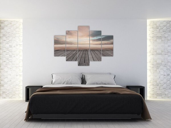 Tablou - Pier la apus de soare (150x105 cm)