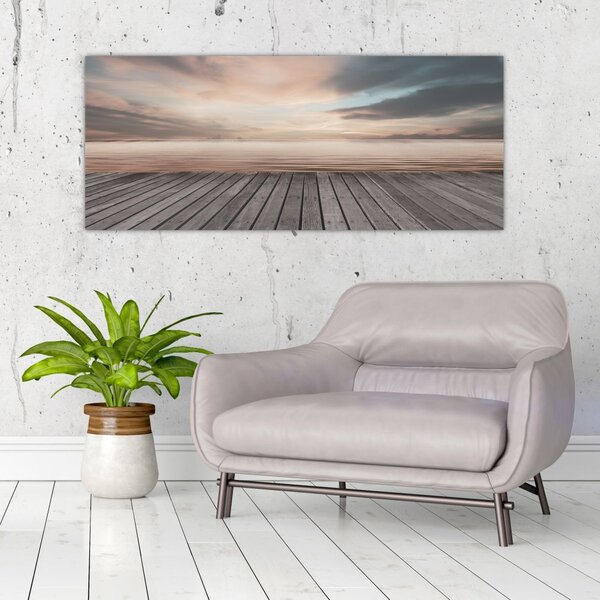 Tablou - Pier la apus de soare (120x50 cm)