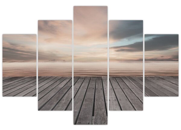 Tablou - Pier la apus de soare (150x105 cm)