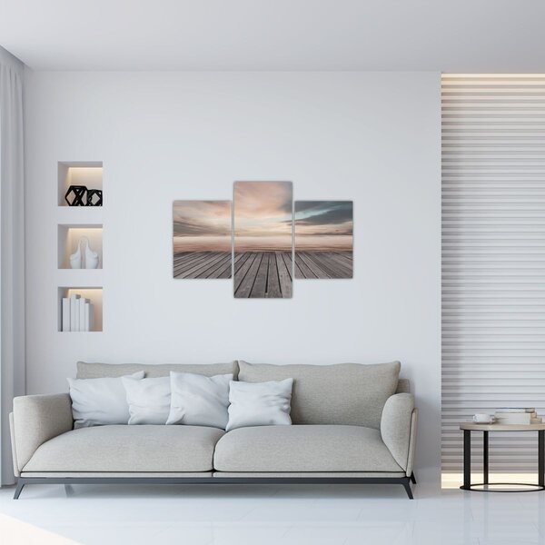 Tablou - Pier la apus de soare (90x60 cm)