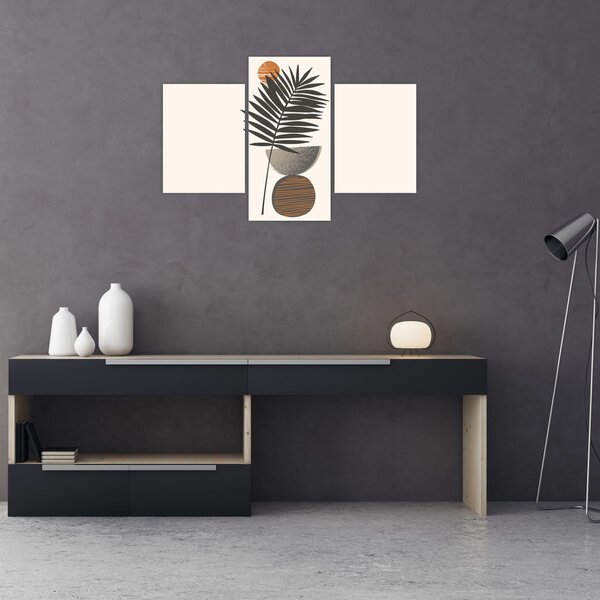 Tablou - Abstracție cu frunze de palmier (90x60 cm)