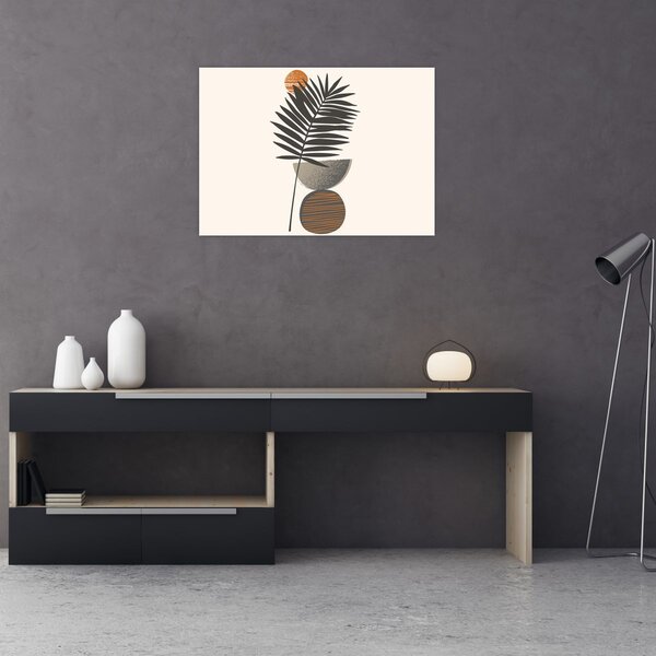 Tablou - Abstracție cu frunze de palmier (70x50 cm)