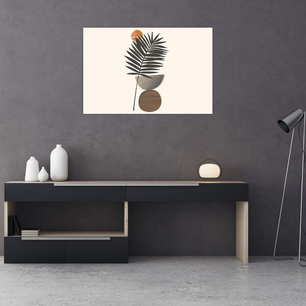 Tablou - Abstracție cu frunze de palmier (90x60 cm)