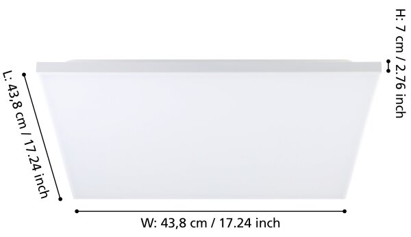 Plafonieră LED RGBW dimabilă TRUPIANA LED/20,5W/230V Eglo 900568 + telecomandă