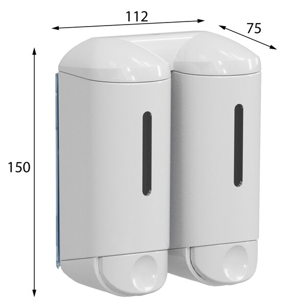 MARPLAST MARPLAST, SHOWER SMALL dozator dublu de sapun lichid, 2x170ml, alb, A94601