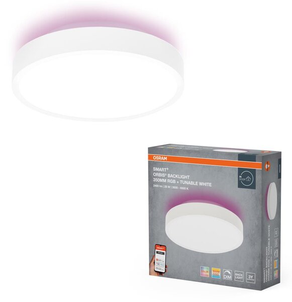 Osram - Lampă de tavan SMART+ ORBIS LED RGBW, cu reglare a intensității luminoase, 28W, 230V, Wi-Fi