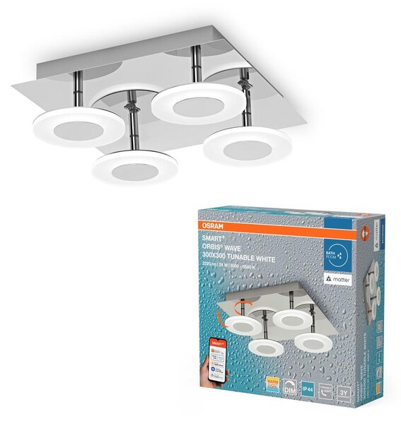 Osram - Lampă de tavan LED SMART+ WAVE, dimabilă, pentru baie, 24 W, 230 V, IP44, Wi-Fi