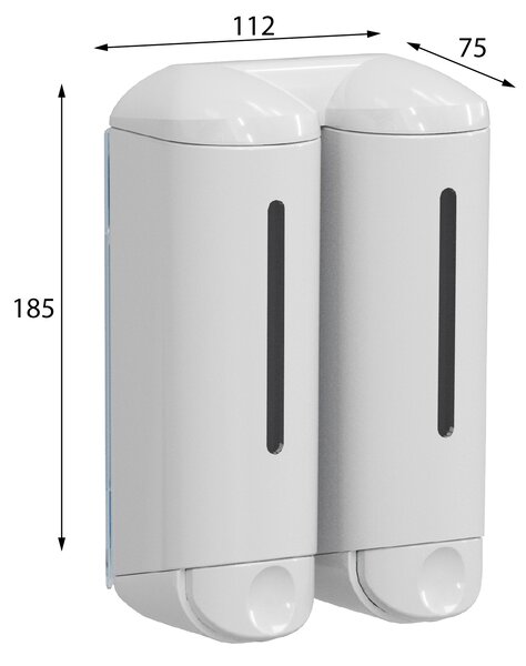 MARPLAST MARPLAST, SHOWER MEDIUM dozator dublu de sapun lichid 2x250ml, alb, A94801