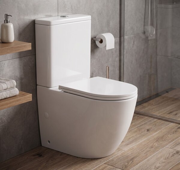Erga Torre, Vas combinat WC 620x385x835 mm, Tornado 2.0 + capac WC, alb lucios, ERG-V03-TORRE-TO2-WH