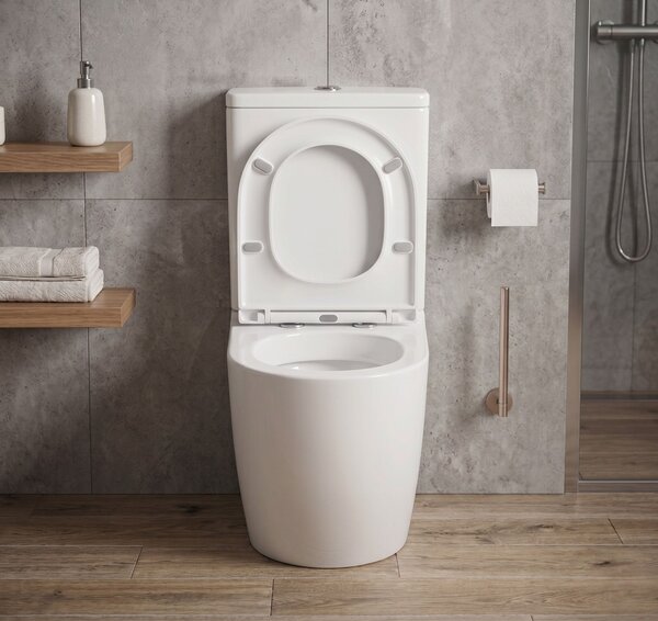 Erga Torre, Vas combinat WC 620x385x835 mm, Tornado 2.0 + capac WC, alb lucios, ERG-V03-TORRE-TO2-WH