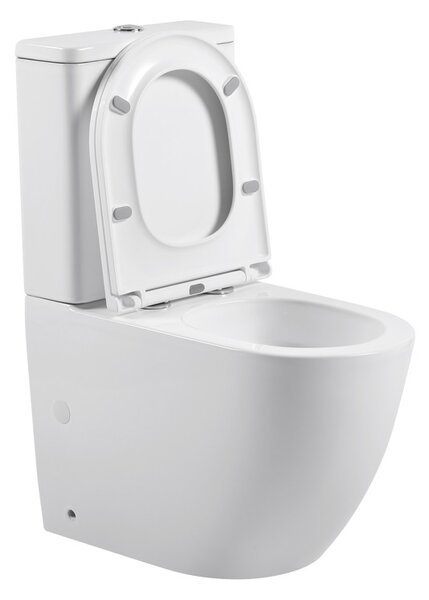 Erga Torre, Vas combinat WC 620x385x835 mm, Tornado 2.0 + capac WC, alb lucios, ERG-V03-TORRE-TO2-WH
