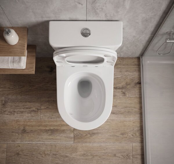 Erga Torre, Vas combinat WC 620x385x835 mm, Tornado 2.0 + capac WC, alb lucios, ERG-V03-TORRE-TO2-WH