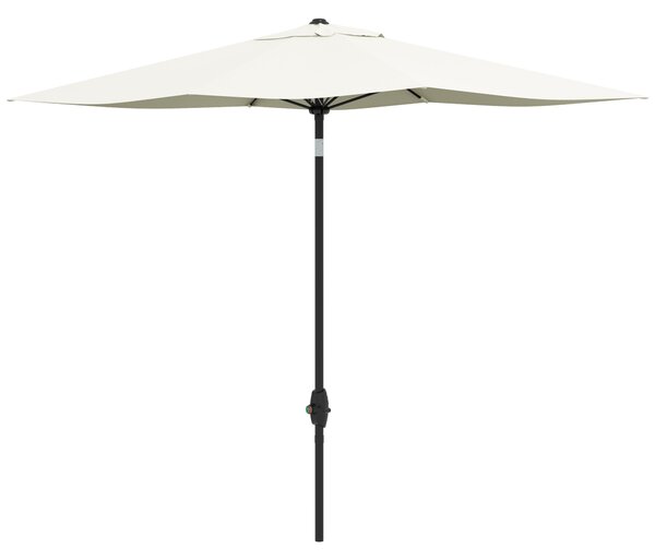 Outsunny Umbrelă Dreptunghiulară pentru Grădină, Protecție UV 50+, Deschidere cu Manivelă, Inclinare Ajustabilă, 200x300cm, Bej | Aosom Romania