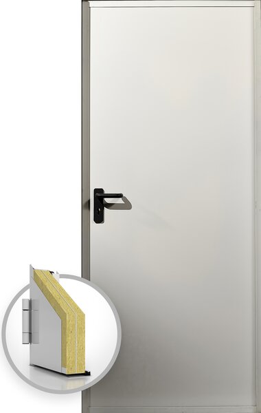Usa metalica blat 60 mm intrare secundara RAL 9001 - Alb Crem - Usa multifunctionala
