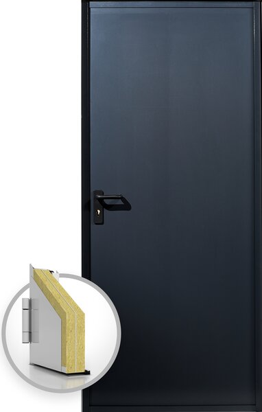 Usa metalica blat 60 mm intrare secundara - Gri Antracit RAL 7016 - Usa multifunctionala