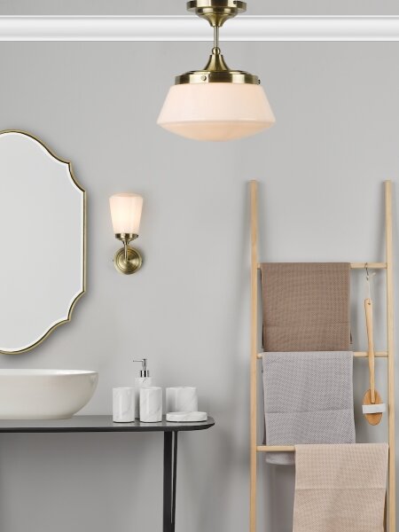 Där Lighting CAD0175 -Lustră aplicată pentru baie CADEN 1xE27/60W/230V IP44 alamă