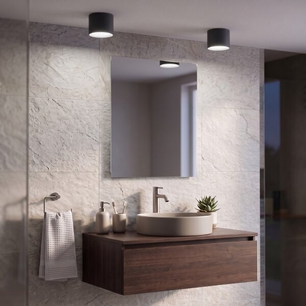 Brilagi - Spot de baie SMOOTH 1xGX53/15W/230V negru IP65